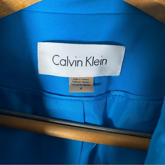 Calvin Klein Women's Blue Aqua Corporate Blazer Suit Jacket Single Closure - Picture 4 of 7